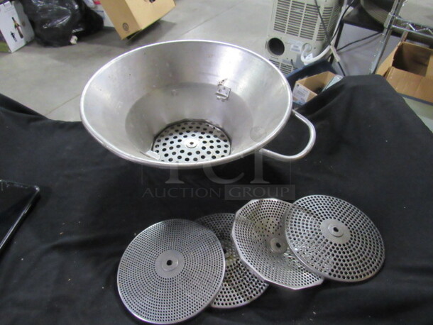 One Stainless Steel Sifter With Assorted Changeable Sifter Plates. - Image 1 of 3