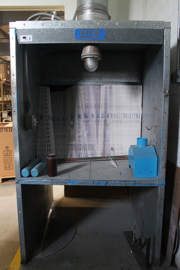 Binks Metal Cabinet w/ Light. BUYER MUST REMOVE. - Image 1 of 8