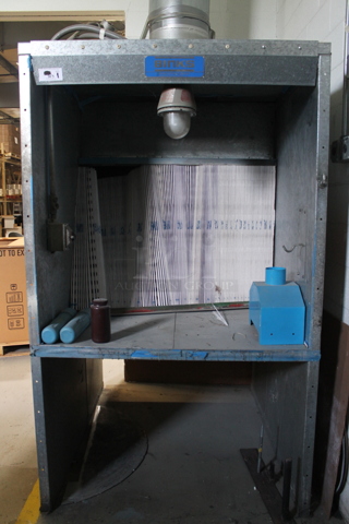 Binks Metal Cabinet w/ Light. BUYER MUST REMOVE.