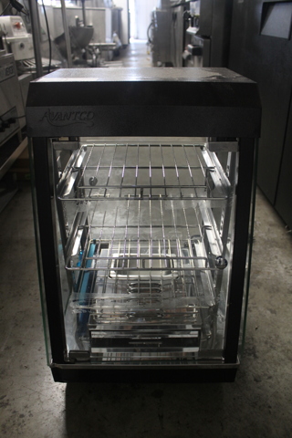 BRAND NEW SCRATCH AND DENT! Avantco 177HDC13 Metal Commercial Countertop Heated Display Case Merchandiser. 120 Volts, 1 Phase. Tested and Working!