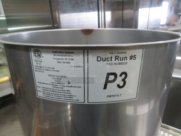 One NEW Stainless Steel Grease Duct. Model# DW1617LT. 16X17 - Image 2 of 2