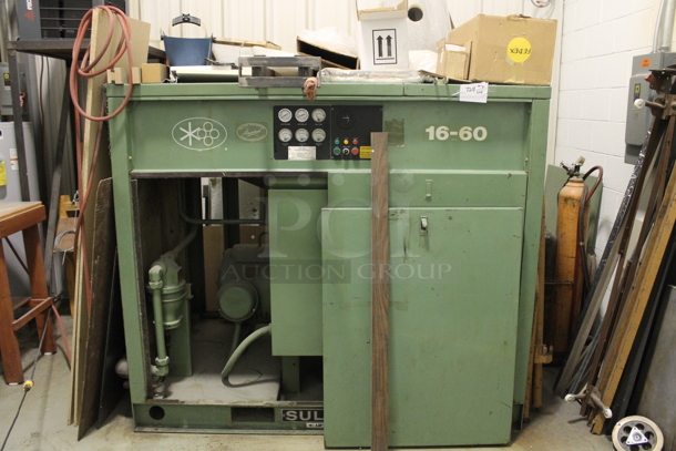 Sullair 16BS-60L ACAC Green Metal Floor Style Air Compressor. BUYER MUST REMOVE. - Image 1 of 8