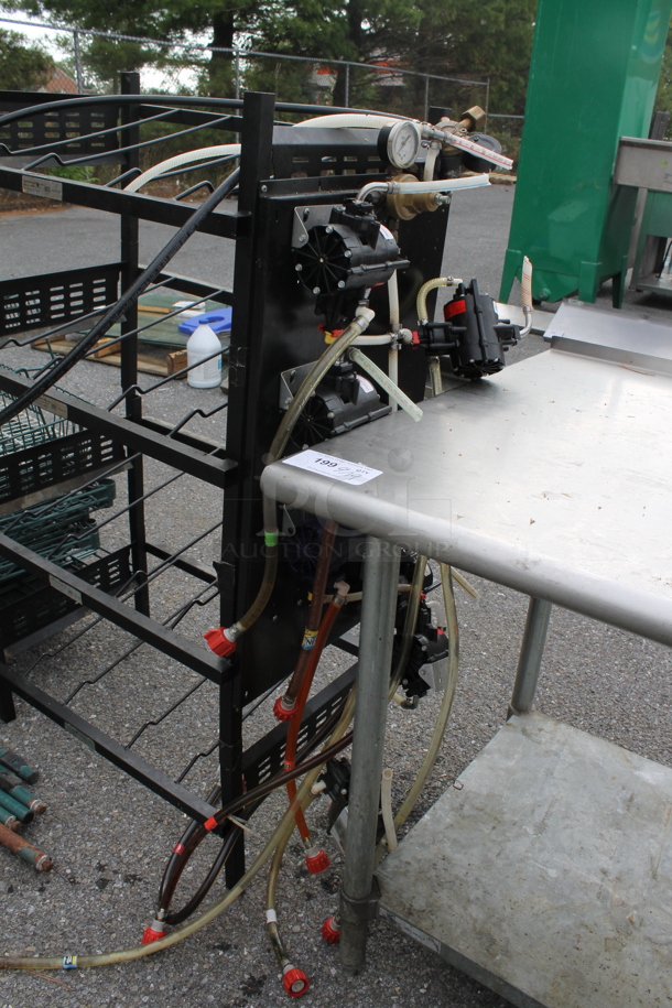 Black Metal Soda Rack w/ 5 Soda Pumps. - Image 3 of 5