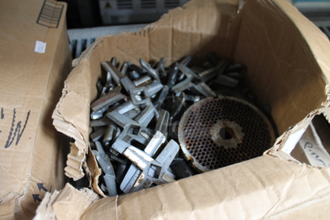 150 Various Parts to Meat Grinder Including Knives and Plates. 150 Times Your Bid!