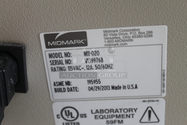 2013 Midmark M11-020 Metal Countertop UltraClave Automatic Sterilizer. 115 Volts, 1 Phase. - Image 5 of 5