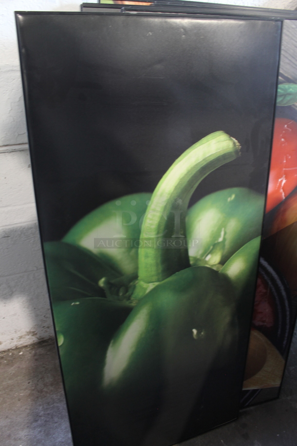 15 Black Poly Framed Pictures Including 2 Cucumbers, Salad, Cheese, Bread Loaves, Onions, Sauce, Green Peppers. 15 Times Your Bid! - Image 8 of 8
