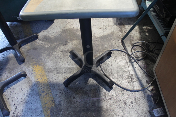 14 Gray Green / Tan Dining Height Tables on Black Metal Table Base. 14 Times Your Bid! - Image 3 of 4