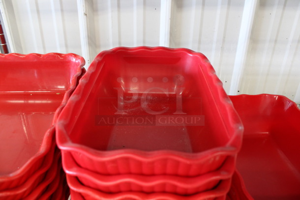 7 Red Poly Bowl Trays. 7x10.5x3.5. 7 Times Your Bid! - Image 2 of 4