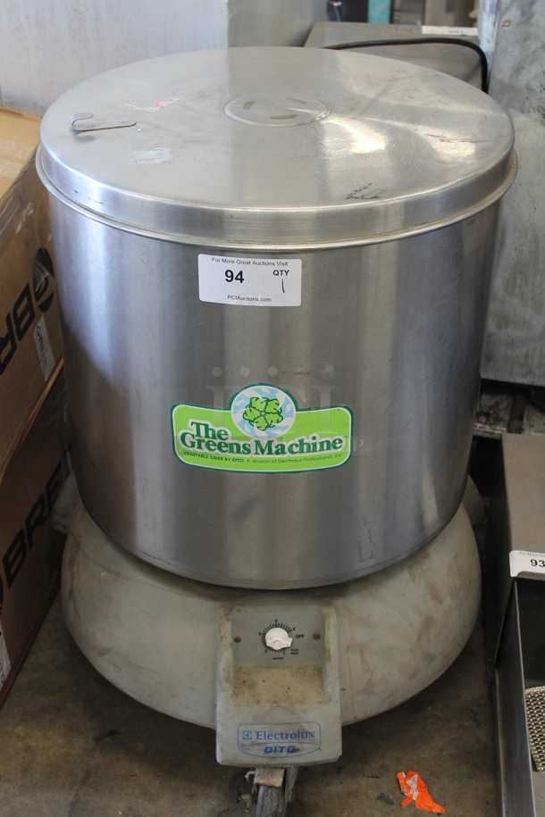 Electrolux Dito The Greens Machine Stainless Steel Commercial Salad Spinner Lettuce Spinner on Commercial Casters. Tested and Working! - Image 1 of 5