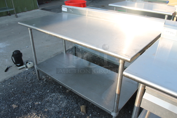 Stainless Steel Commercial Table w/ Back Splash and Under Shelf. - Image 3 of 3