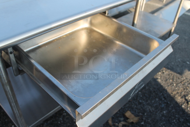 Advance Tabco Stainless Steel Commercial Table w/ Back Splash, Sink Basin, Handles and Under Shelf. - Image 5 of 6