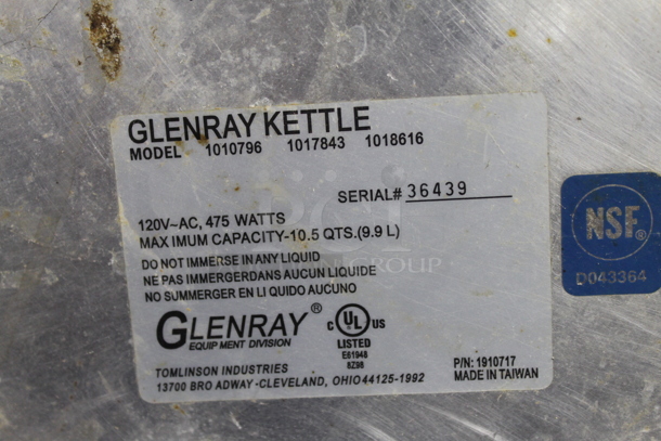 Glenray Metal Commercial Countertop Soup Kettle Food Warmer. 120 Volts, 1 Phase. Tested and Working!  - Image 7 of 7