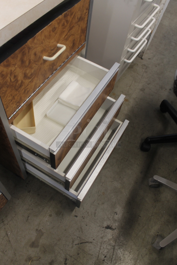 Wood Pattern Counter w/ Drawer and Contents. - Image 6 of 6