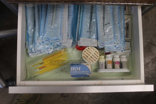 Wood Pattern Counter w/ Drawer and Contents. - Image 6 of 8