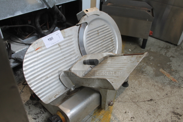 Stainless Steel Commercial Countertop Meat Slicer w/ Blade Sharpener. 115 Volts, 1 Phase. Tested and Does Not Power On - Image 2 of 4