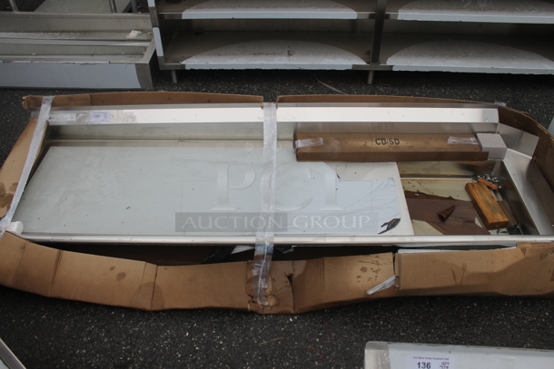 BRAND NEW SCRATCH AND DENT! Stainless Steel Commercial Left Side Dirty Side Dishwasher Table. Comes w/ Box of Legs - Image 1 of 4