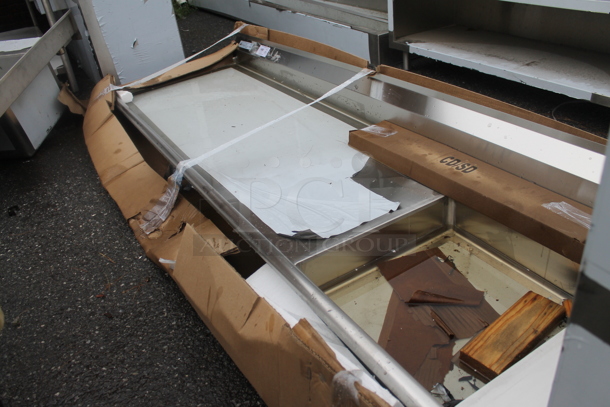 BRAND NEW SCRATCH AND DENT! Stainless Steel Commercial Left Side Dirty Side Dishwasher Table. Comes w/ Box of Legs - Image 3 of 4