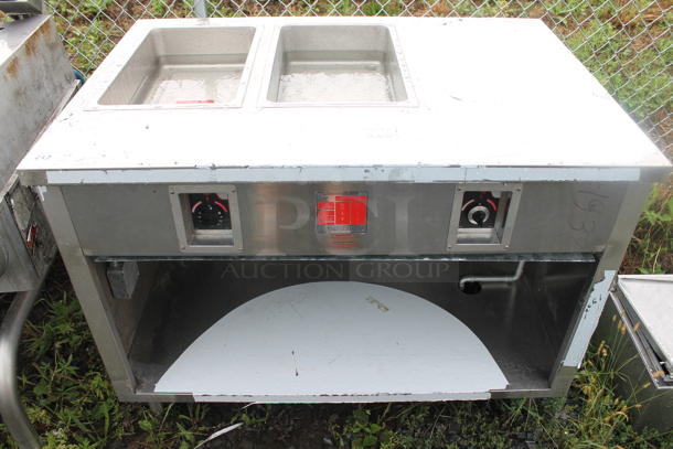 Stainless Steel Commercial Electric Powered 2 Well Steam Table w/ Under Shelf. Cannot Test Due To Missing Power Cord - Image 1 of 4