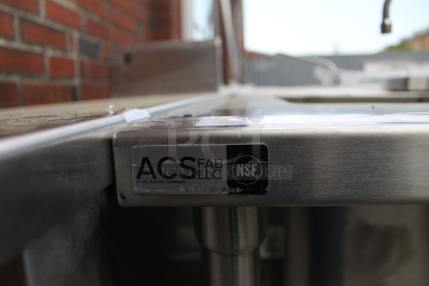 BRAND NEW! Stainless Steel Commercial Table w/ Sink Bay, Faucet, Handles and Under Shelf. Bay 19.5x20 - Image 7 of 11