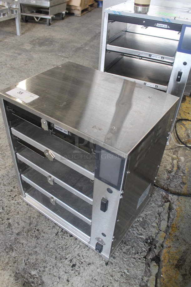 BRAND NEW! 2020 Duke RFHU-42-120H2 Stainless Steel Commercial Countertop 4 Tier Warming Holding Display Case. 120 Volts, 1 Phase. Tested and Working! - Image 3 of 5