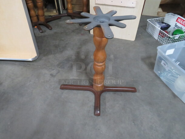 One Decorative Wooden/Metal Table Base.