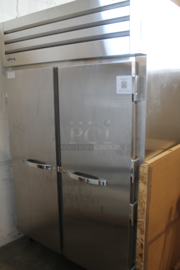 BRAND NEW! 2022 True STR2F-2S-HC Commercial Stainless Steel Two Door Reach In Cooler With Steel Racks On Commercial Casters. 115V, 1 Phase. Tested and Working!  - Image 2 of 9