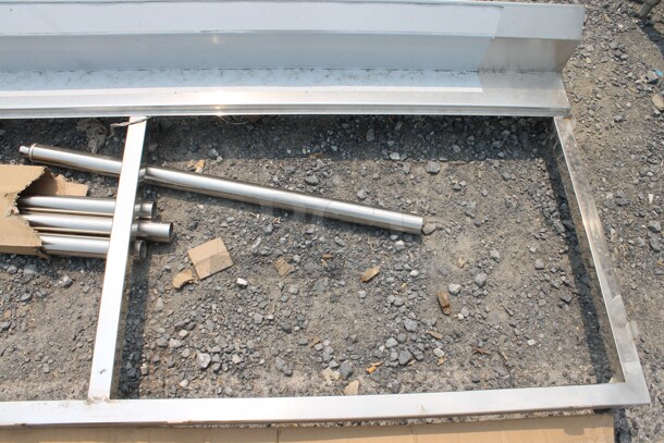 BRAND NEW SCRATCH AND DENT! Regency 600TPBOF3072 Commercial Stainless Steel Table Frame For 30"X72" Poly Top Table With Open Base And 6" Backsplash - Image 3 of 9