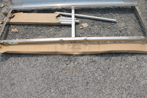 BRAND NEW SCRATCH AND DENT! Regency 600TPBOF3072 Commercial Stainless Steel Table Frame For 30"X72" Poly Top Table With Open Base And 6" Backsplash - Image 4 of 9