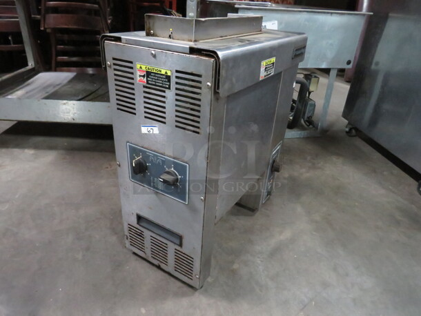 One Roundup Vertical Contact Toaster. Model# VCT-1000. 208 Volt. 2600 Watt. 20.5X11X25. $2566.24
