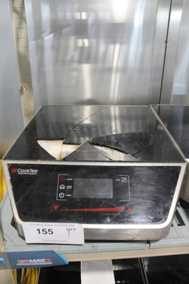 2014 CookTek MC3500G Stainless Steel Commercial Countertop Electric Powered Single Burner Induction Range. Top Is Cracked - See Pictures. 120 Volts, 1 Phase.