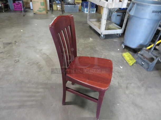 Solid Wooden Chair In A Dark Finish. 4XBID - Image 2 of 3