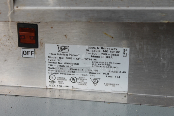 Duke Stainless Steel Commercial Subway Sandwich Make Line Prep Table w/ Soup Warmer Section. - Image 8 of 8