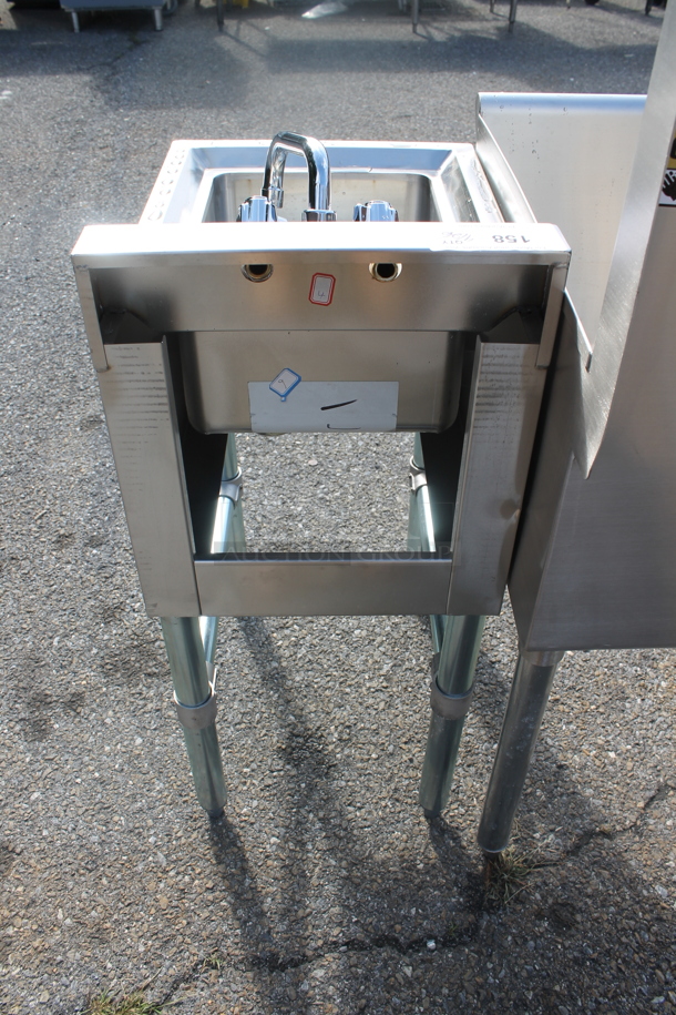 BRAND NEW SCRATCH AND DENT! Regency 600B11014 Stainless Steel Commercial Single Bay Sink w/ Faucet and Handles.  - Image 3 of 3