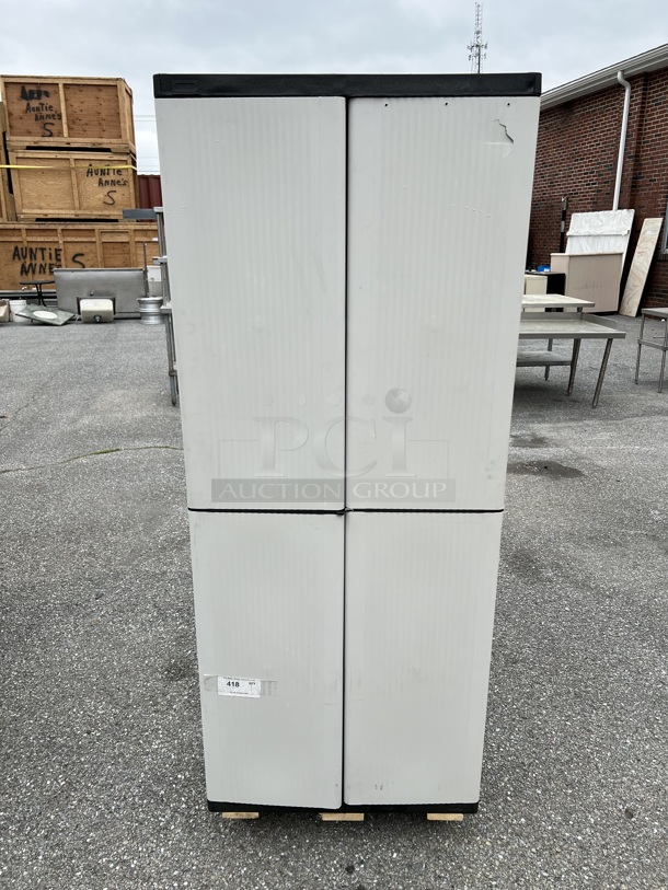 Gray Poly Cabinet on Commercial Casters. 27x15x69.5