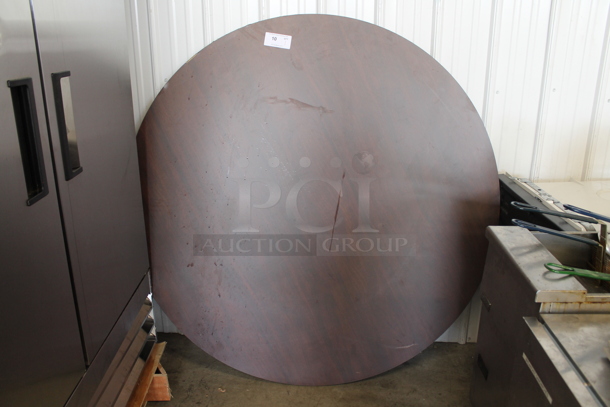 BRAND NEW SCRATCH AND DENT! Round Wood Pattern Tabletop. - Image 1 of 3