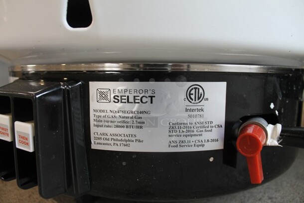 BRAND NEW SCRATCH AND DENT! Emperor's Select 478EGRC140NG Metal Commercial Countertop Natural Gas Powered Rice Cooker. 28,000 BTU. Tested and Working! - Image 3 of 10