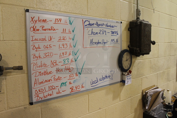 ALL ONE MONEY! Lot of Various Items Including White Board, Clock and Marker Box. BUYER MUST REMOVE. - Image 2 of 3