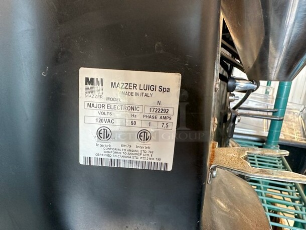 Mazzer Luigi Major Electronic Metal Commercial Countertop Espresso Bean Grinder. 120 Volts, 1 Phase. Tested and Working! - Image 6 of 6