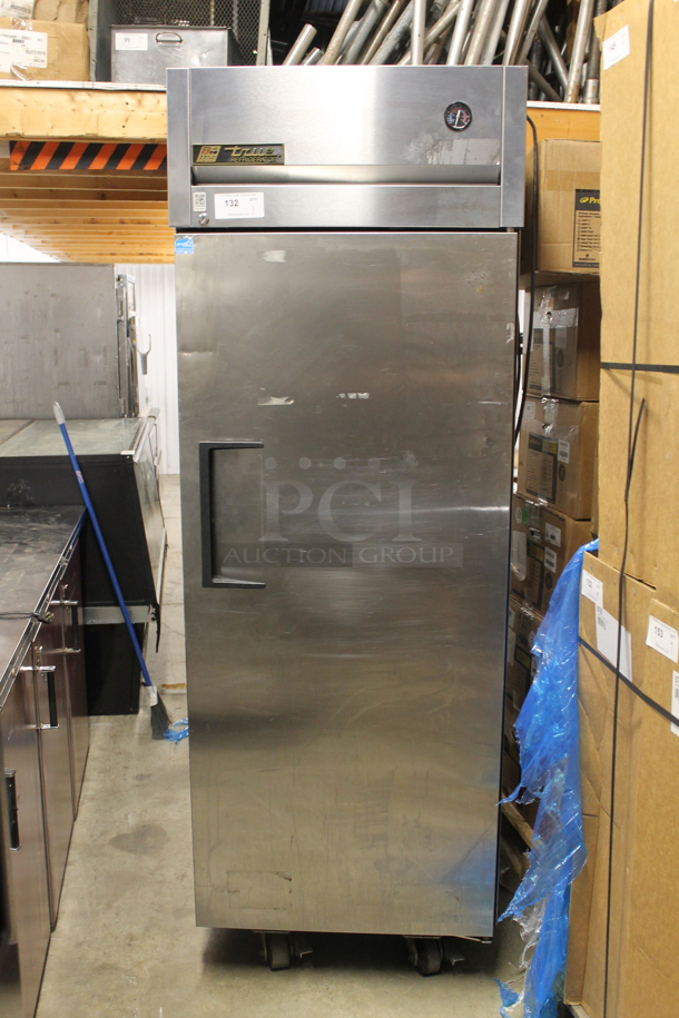 2014 True TG1R-1S Commercial Stainless Steel Single Solid Door Reach-In Cooler With Polycoated Shelves. 115V, 1 Phase. Tested and Working!