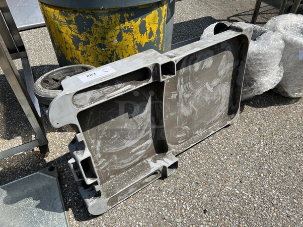Gray Poly Bottom Piece of Cleaning Cart on Commercial Casters. 22x35x9 - Image 2 of 3