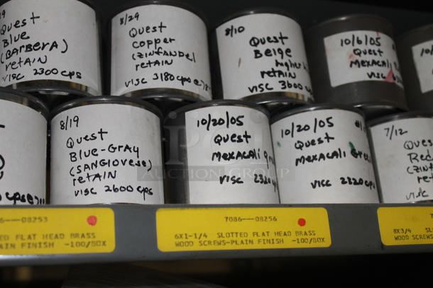 Gray Metal Shelving Unit w/ Contents Including Chemicals. BUYER MUST REMOVE. - Image 2 of 9