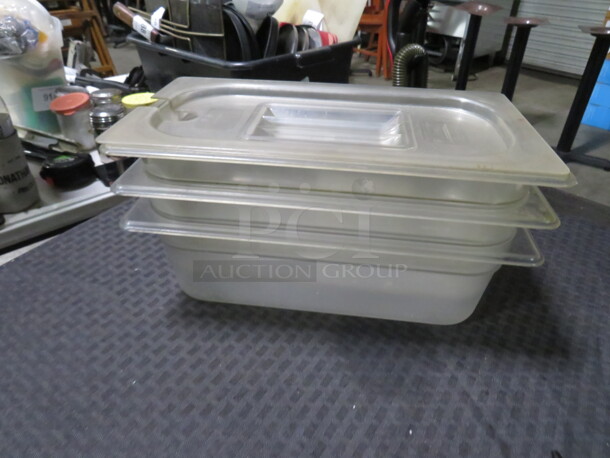 1/3 Size 4 Inch Deep Food Storage Container With Lid. 3XBID