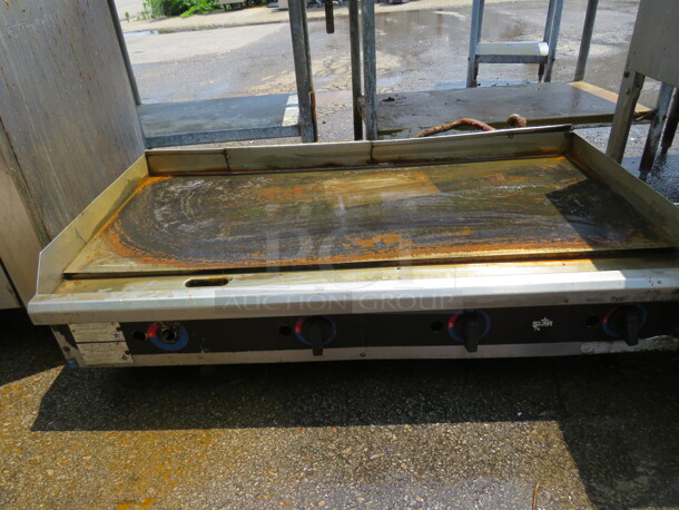One Star Natural Gas Griddle. Model# C48MB. 48X24X14 - Image 1 of 1