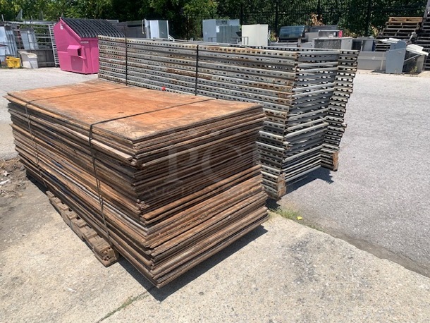 One Mega Lot Of Pallet Racking. 36 Uprights 10ftX3ft, 131 8' Beams, 64 Pieces Of 8X3 Wood, 193 Slates 3' Long. - Image 4 of 4