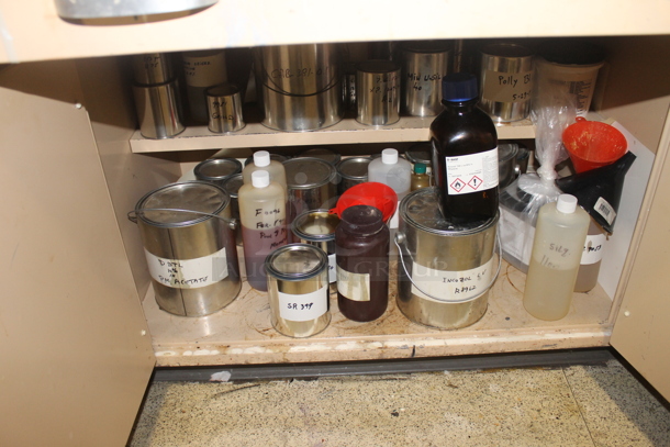 Tan Metal Counter w/ Viscometer, Doors, Drawers and Contents. BUYER MUST REMOVE. - Image 4 of 9