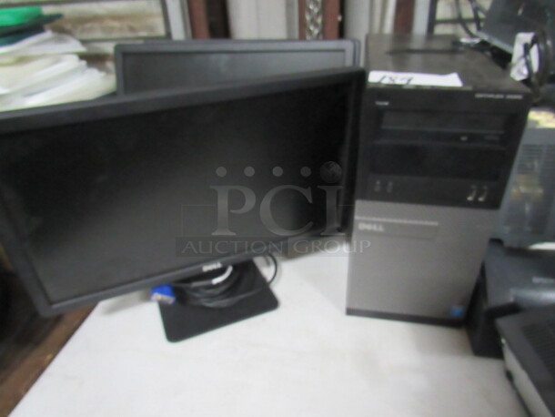 One Dell Optiplex 3020 Tower, And Dell Flatscreen Monitor.