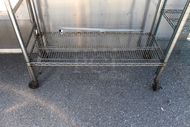 Stainless Steel Commercial Table w/ Wire Under Shelf on Commercial Casters. - Image 2 of 3