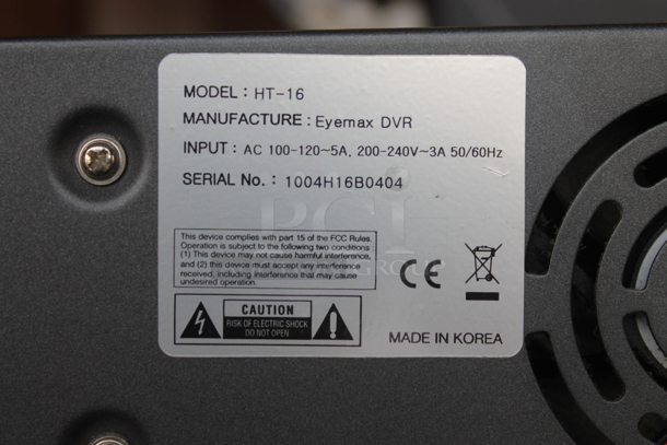 Eyemax HT-16 Countertop DVR. 100-120 Volts, 1 Phase.  - Image 4 of 4