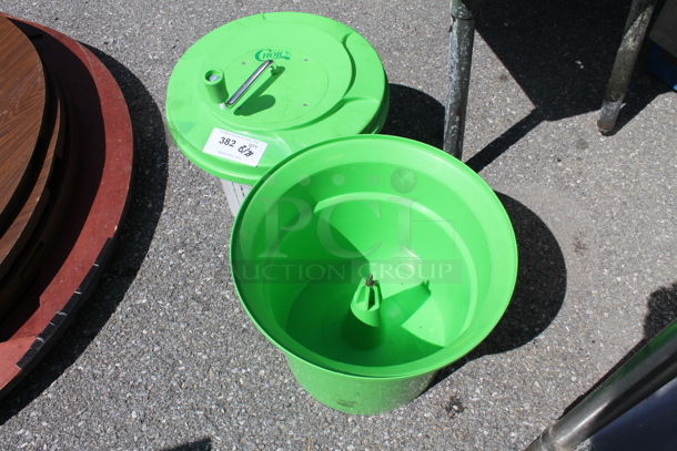 Choice Green Poly Salad Spinner Lettuce Spinner. - Image 3 of 4