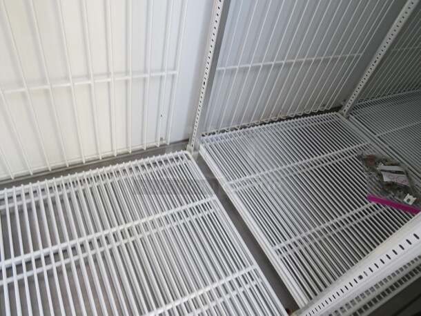 One Stainless Steel 3 Door True Freezer With Racks On Casters. Model# 72F. 115 Volt. Working When Removed. - Image 3 of 6